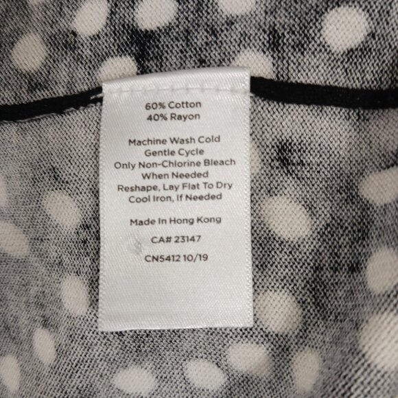 Talbots Medium Cardigan Sweater, Black/White Polka Dot, 3/4 Sleeve, Light Weight - Picture 16 of 16
